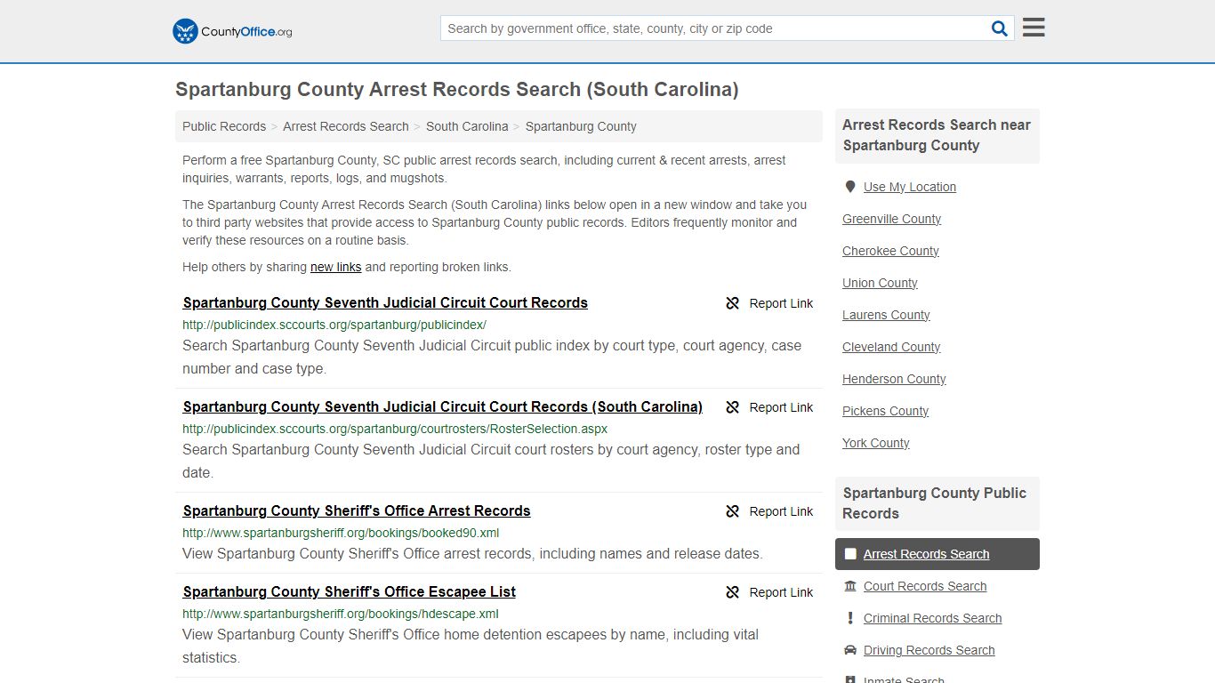 Spartanburg County Arrest Records Search (South Carolina)